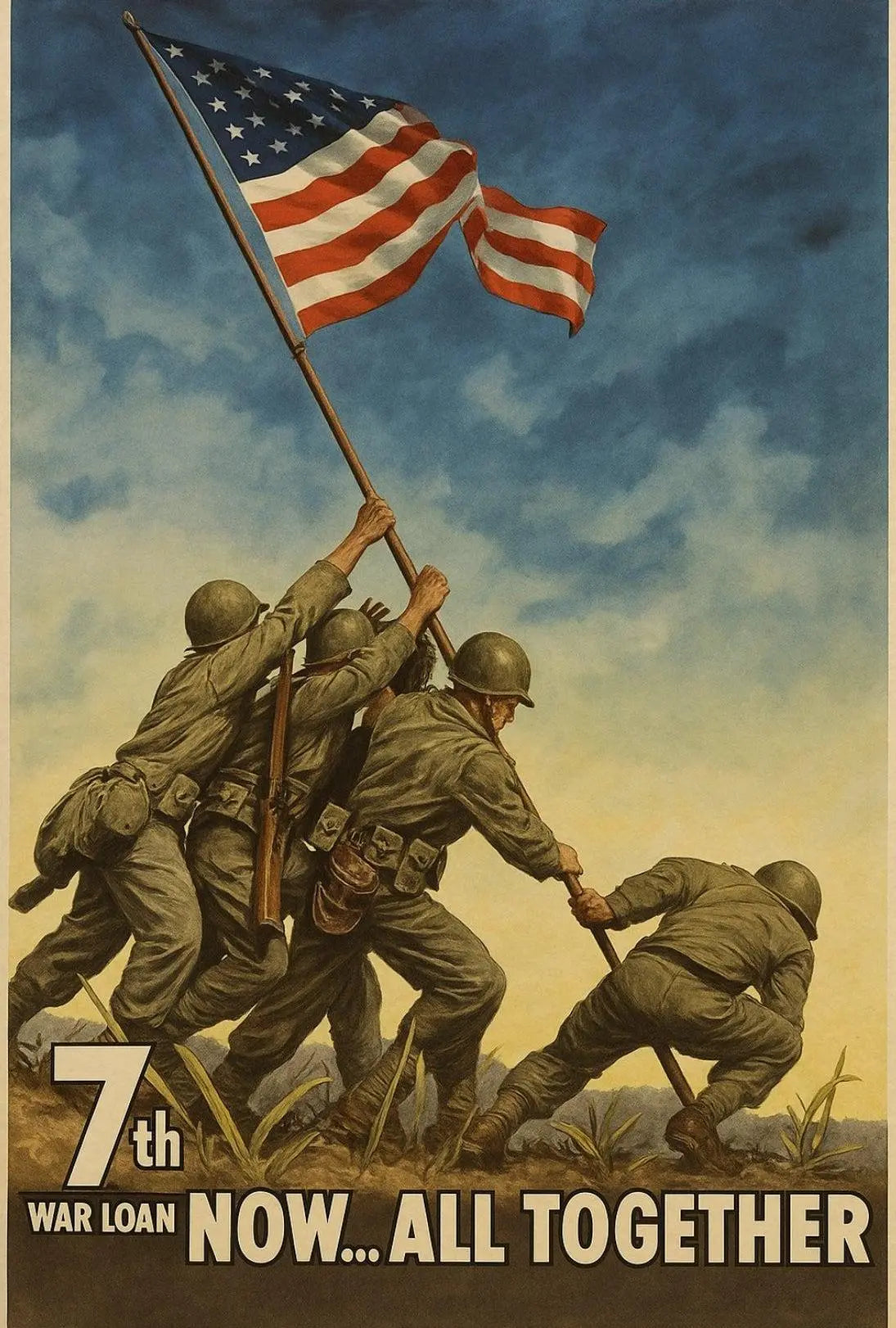 Raising the Flag on Iwo Jima wall art Poster PosterGoat