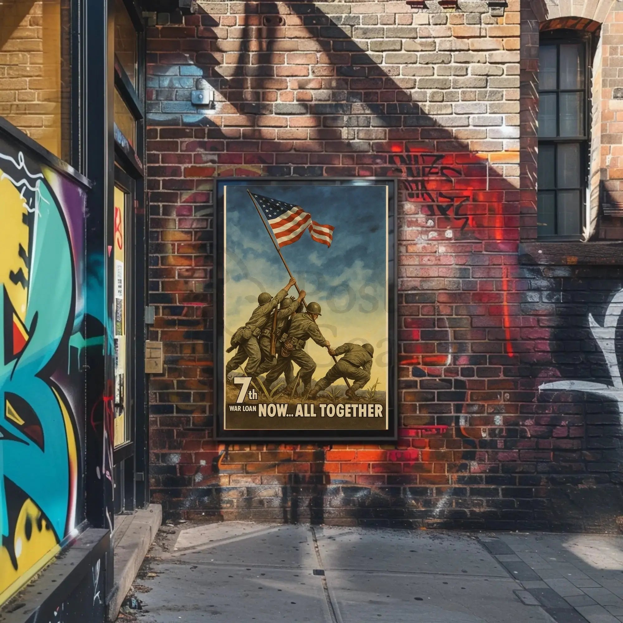 Raising the Flag on Iwo Jima wall art Poster PosterGoat