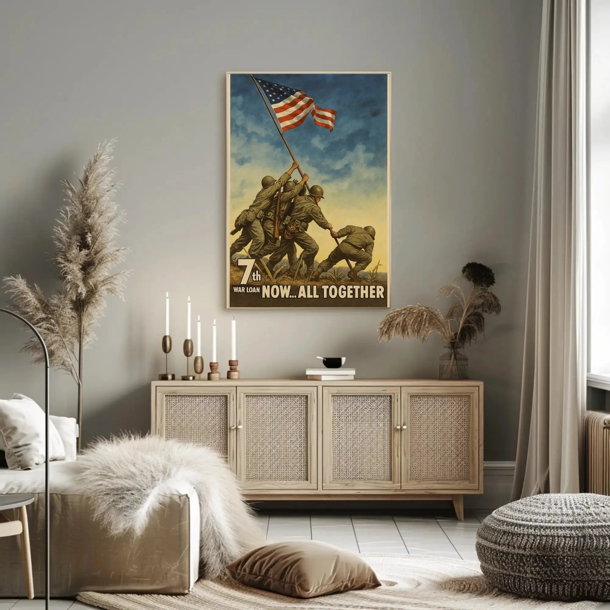 Raising the Flag on Iwo Jima wall art Poster PosterGoat