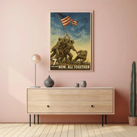 Raising the Flag on Iwo Jima wall art Poster PosterGoat