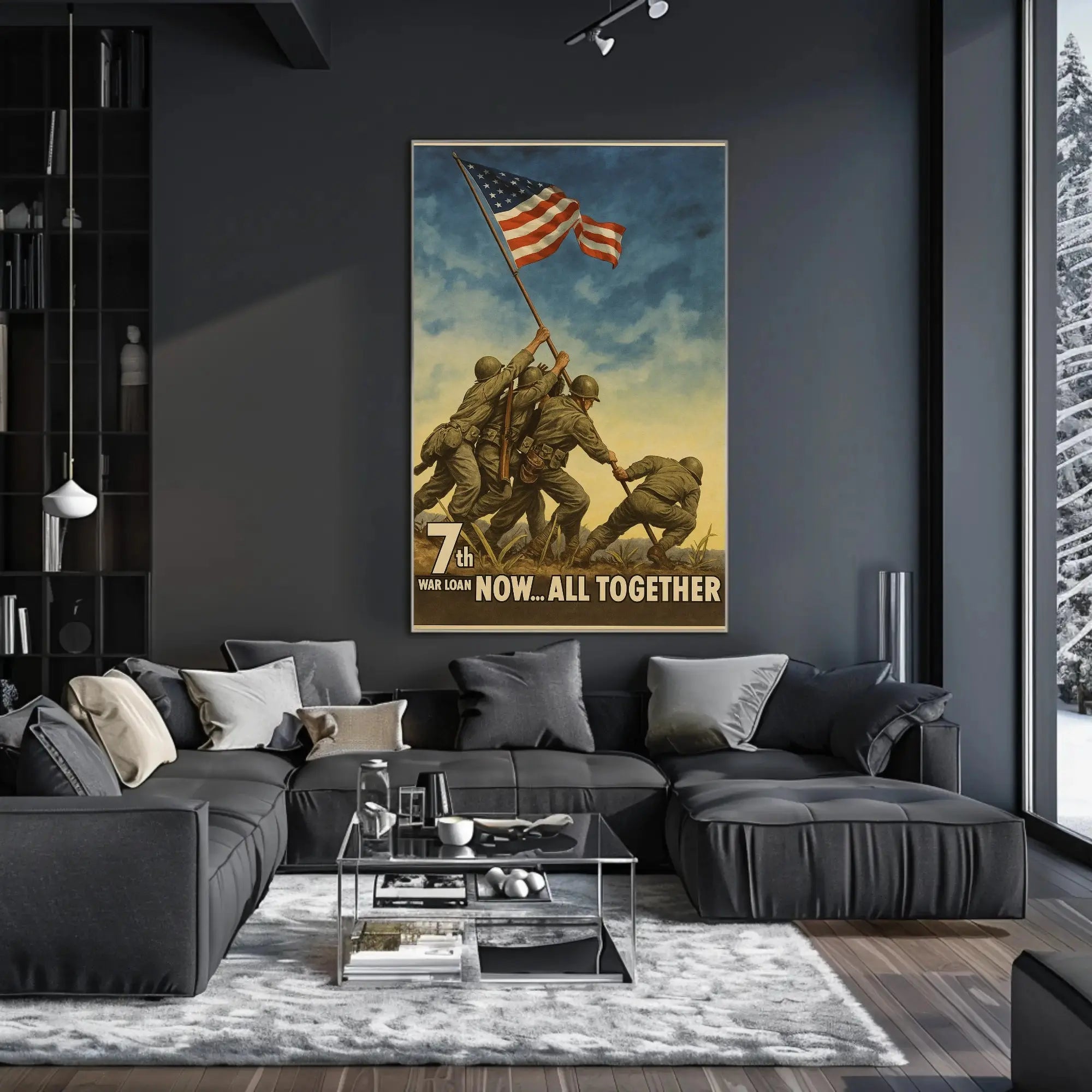 Raising the Flag on Iwo Jima wall art Poster PosterGoat