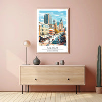 Raleigh Cityscape Art: Vibrant Life Abstract Poster PosterGoat