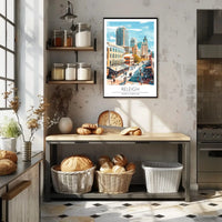 Raleigh Cityscape Art: Vibrant Life Abstract Poster PosterGoat