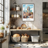 Raleigh Cityscape in Vibrant Painterly Style Travel Poster PosterGoat