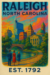 Raleigh Vintage Travel Poster PosterGoat