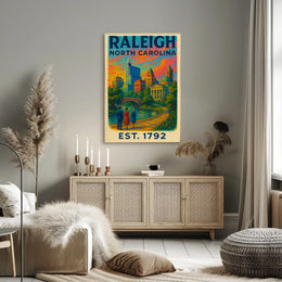 Raleigh Vintage Travel Poster PosterGoat