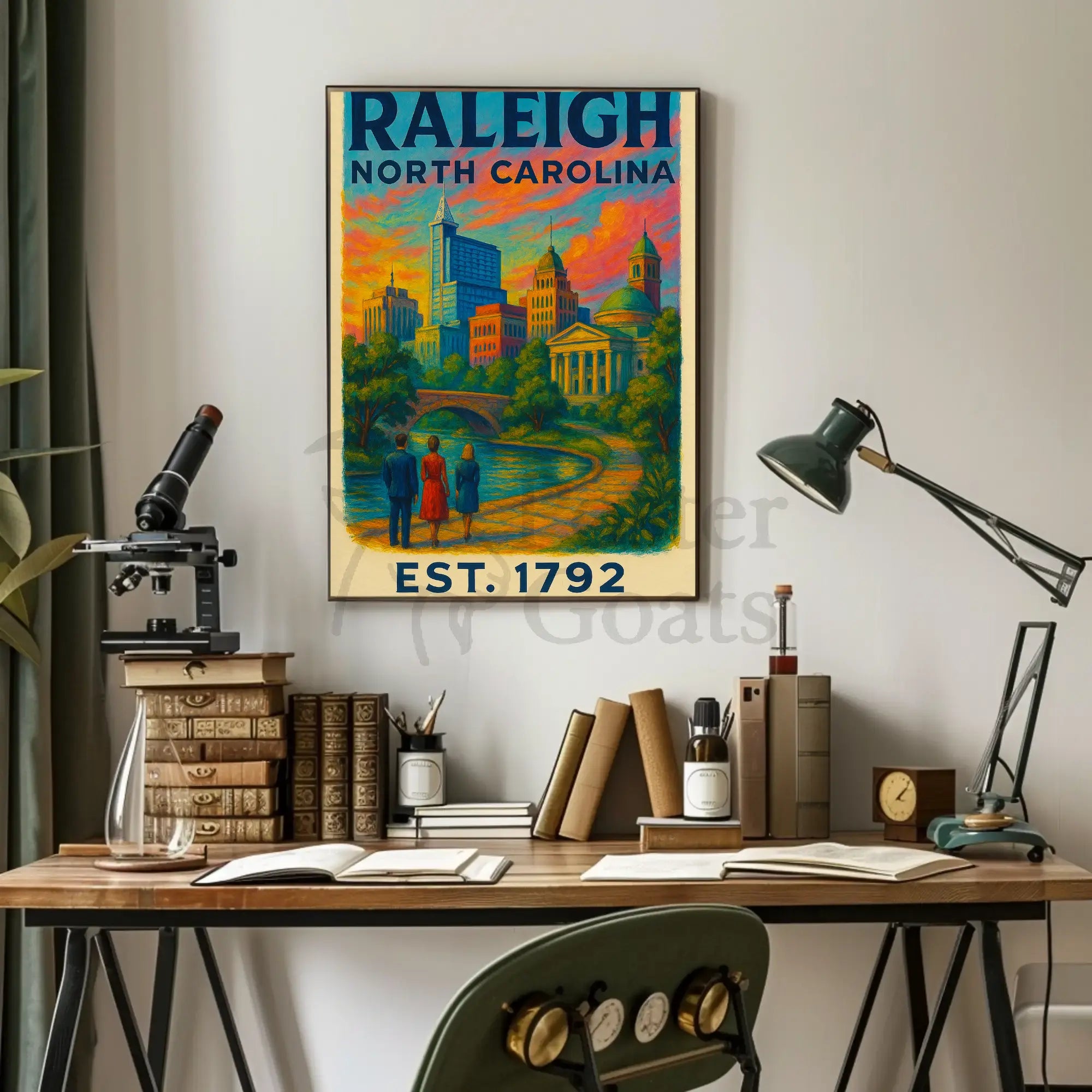 Raleigh Vintage Travel Poster PosterGoat