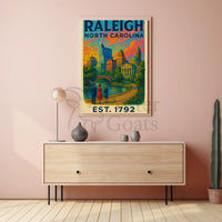 Raleigh Vintage Travel Poster PosterGoat