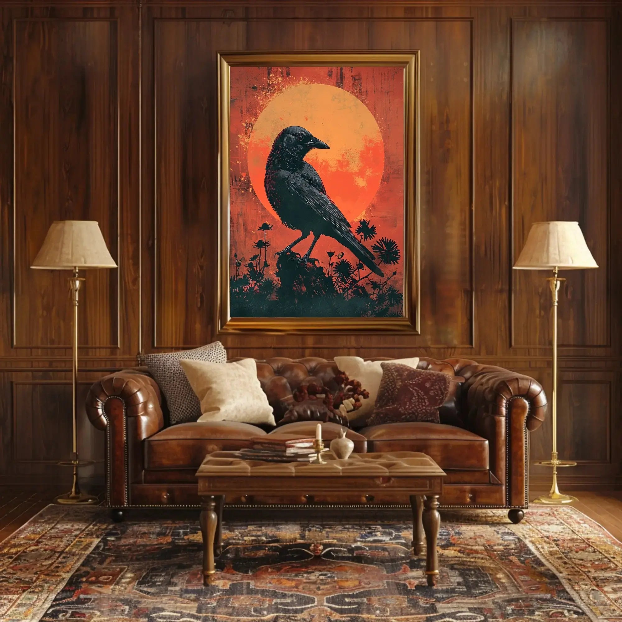 Raven and Sun Artistic Masterpiece Animal Poster PosterGoat