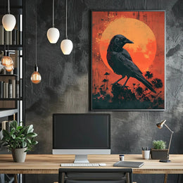 Raven and Sun Artistic Masterpiece Animal Poster PosterGoat