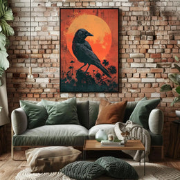 Raven and Sun Artistic Masterpiece Animal Poster PosterGoat