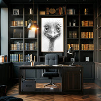 Realistic Whimsical Ostrich Illustration: Detailed Animal Poster PosterGoat