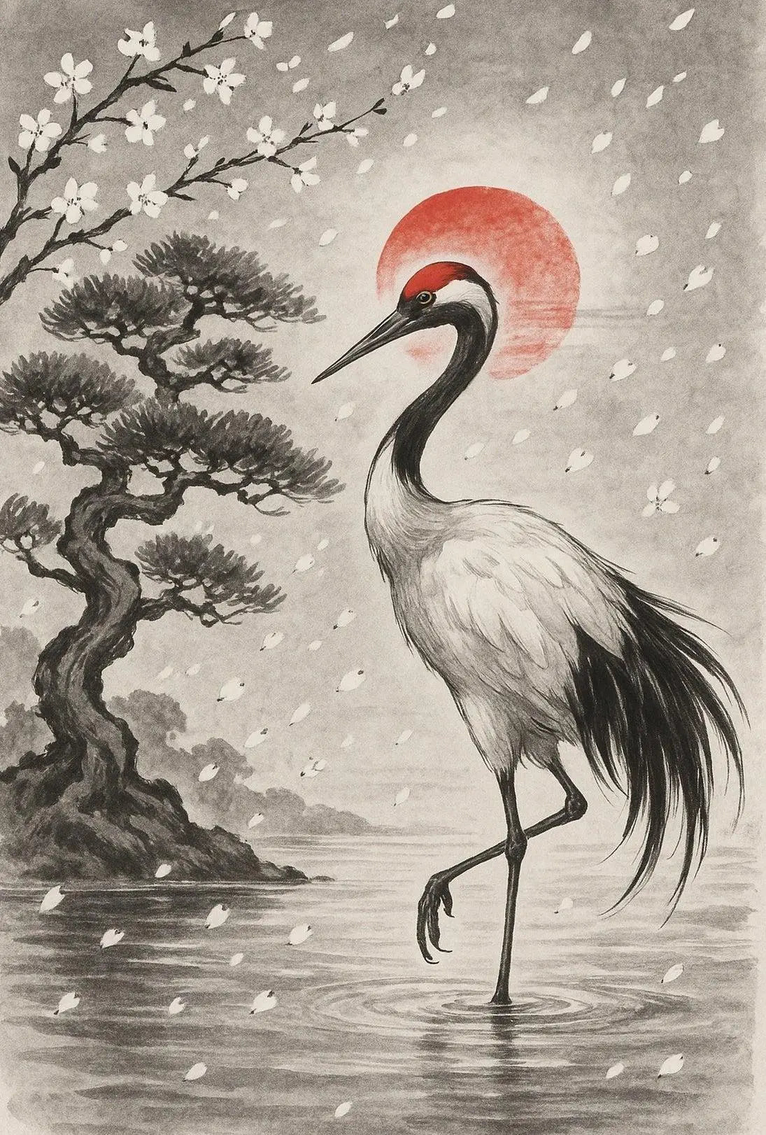 Red-Crowned Crane Serenity Cultural or Heritage Poster PosterGoat