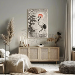 Red-Crowned Crane Serenity Cultural or Heritage Poster PosterGoat