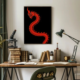 Red Dragon Mystical Power Cultural Heritage Poster PosterGoat