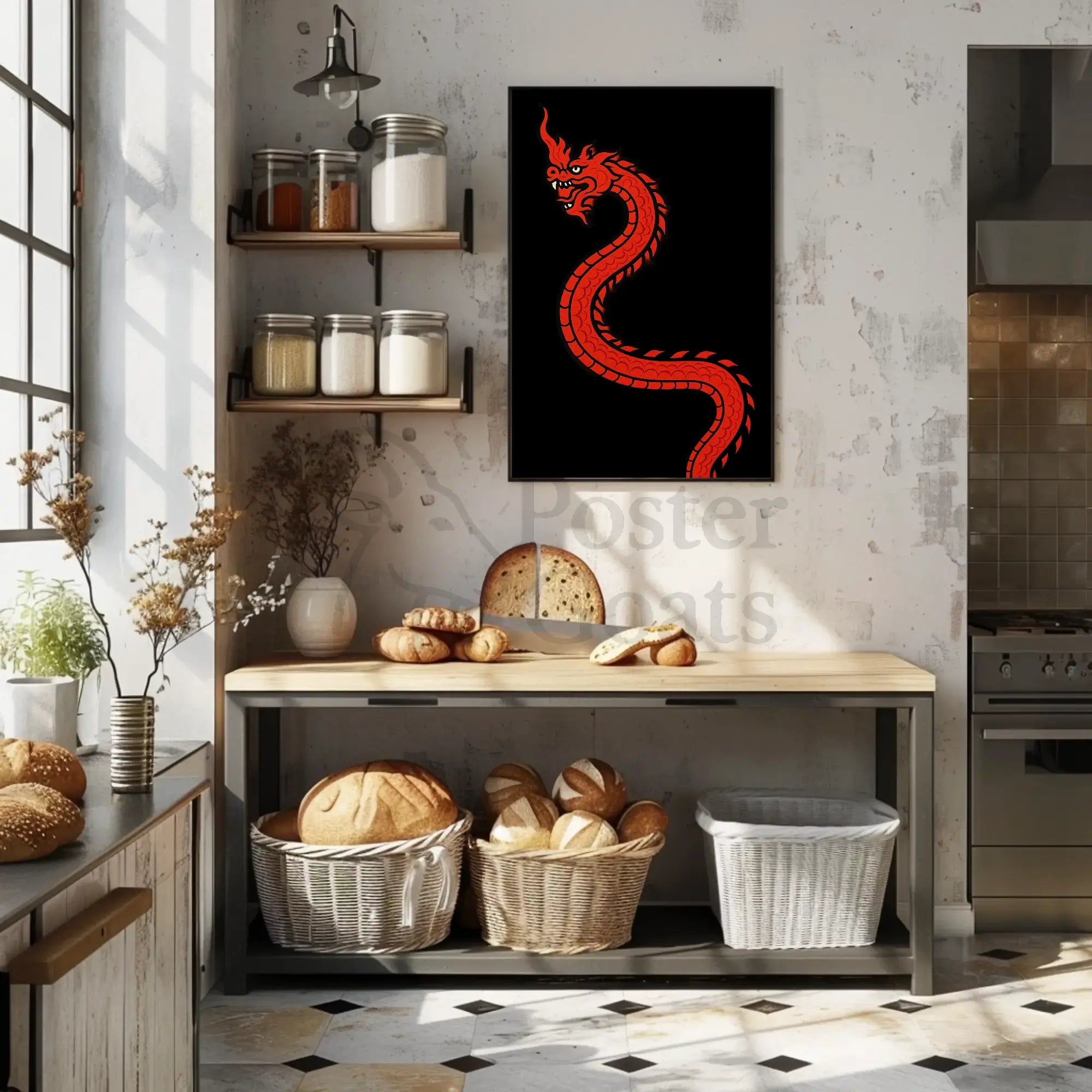 Red Dragon Mystical Power Cultural Heritage Poster PosterGoat