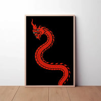 Red Dragon Mystical Power Cultural Heritage Poster PosterGoat