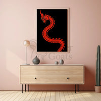 Red Dragon Mystical Power Cultural Heritage Poster PosterGoat