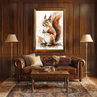 Red Squirrel Watercolor Illustration - Animal Poster PosterGoat