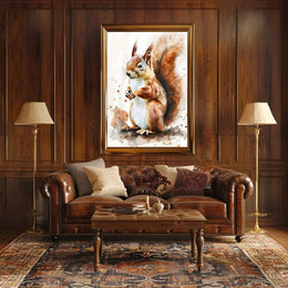 Red Squirrel Watercolor Illustration - Animal Poster PosterGoat
