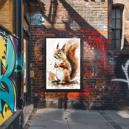 Red Squirrel Watercolor Illustration - Animal Poster PosterGoat