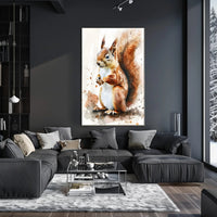 Red Squirrel Watercolor Illustration - Animal Poster PosterGoat