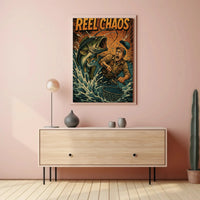 Reel Chaos: Dynamic Fishing Adventure Sports Poster PosterGoat