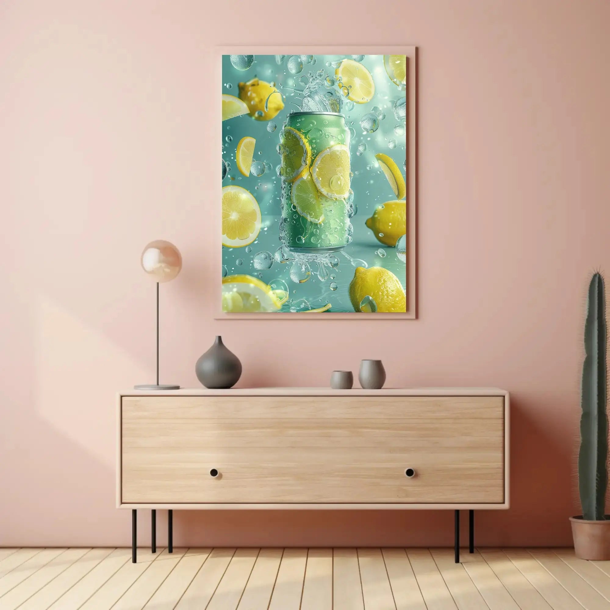 Refreshing Citrus Beverage Can: Artistic, Surrealism, Pop Culture Poster PosterGoat