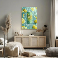 Refreshing Citrus Beverage Can: Artistic, Surrealism, Pop Culture Poster PosterGoat