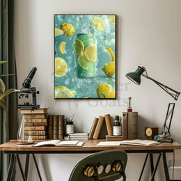 Refreshing Citrus Beverage Can: Artistic, Surrealism, Pop Culture Poster PosterGoat