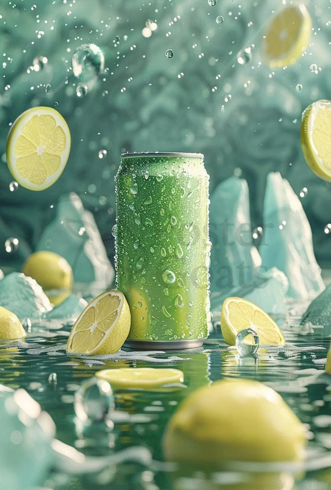 Refreshing Lemon Beverage Art Print: Abstract, Artistic, or Pop Culture Poster PosterGoat