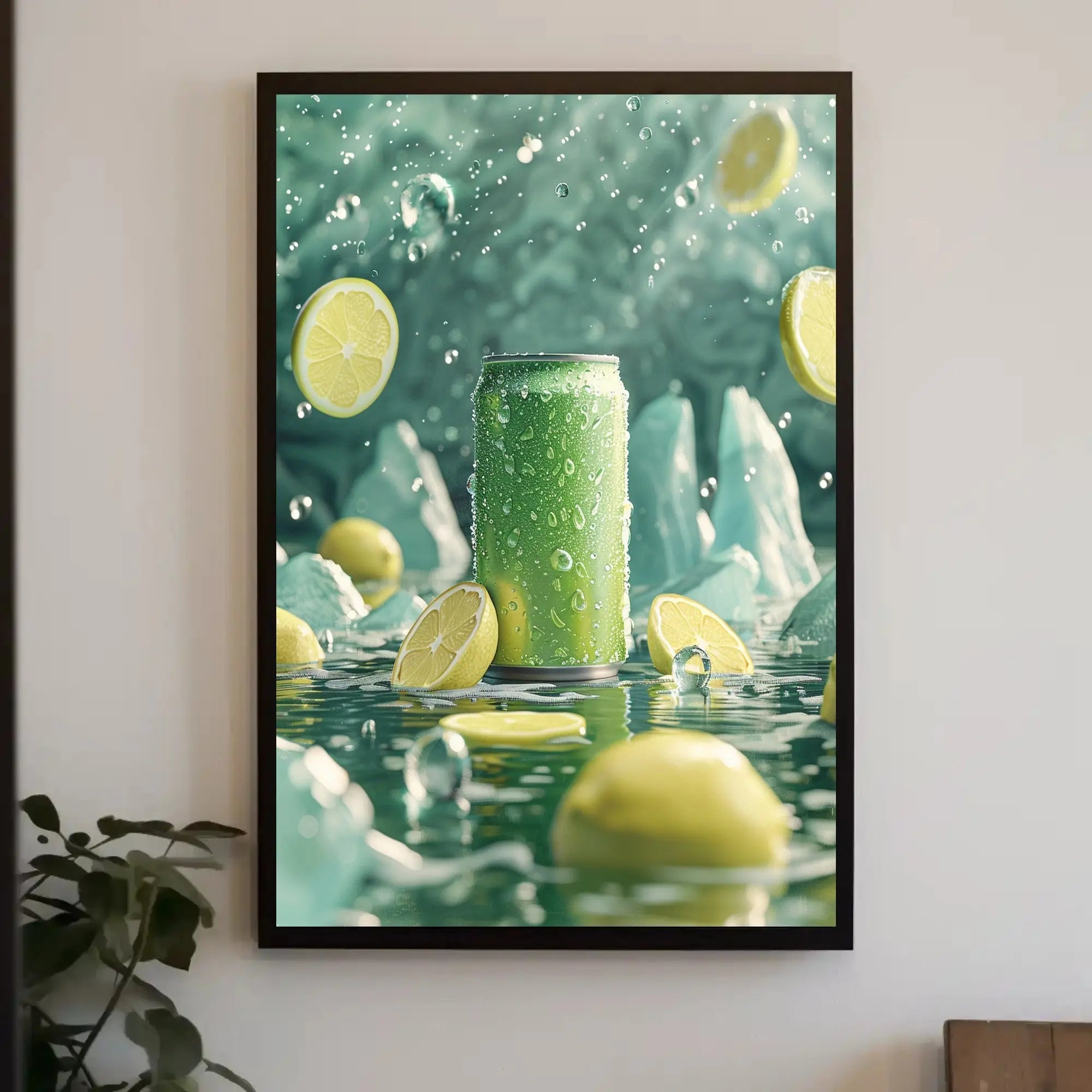 Refreshing Lemon Beverage Art Print: Abstract, Artistic, or Pop Culture Poster PosterGoat