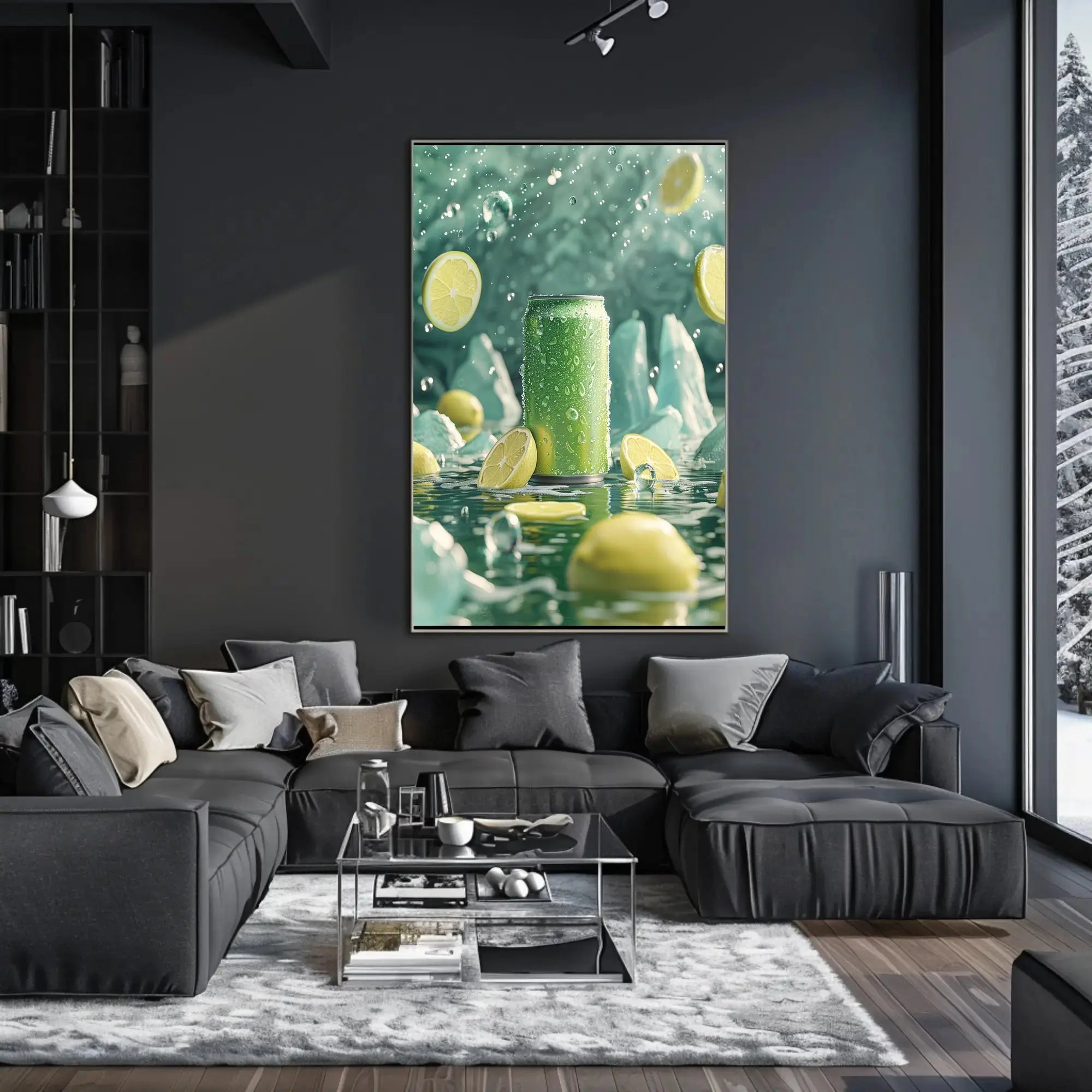 Refreshing Lemon Beverage Art Print: Abstract, Artistic, or Pop Culture Poster PosterGoat