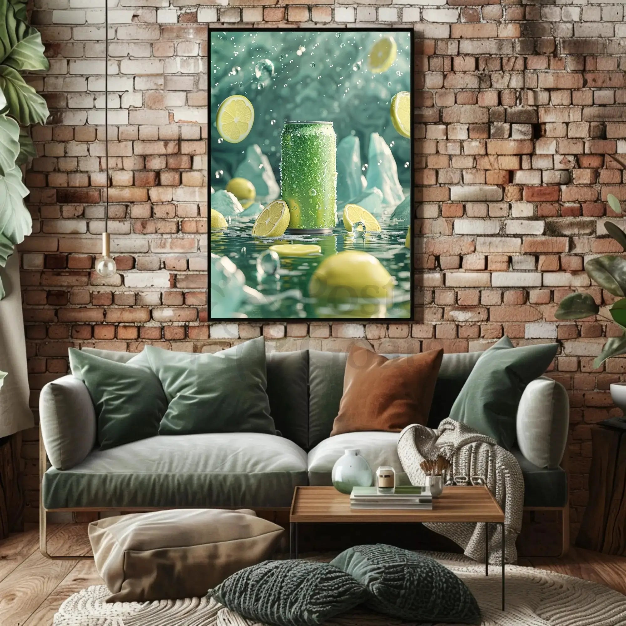 Refreshing Lemon Beverage Art Print: Abstract, Artistic, or Pop Culture Poster PosterGoat