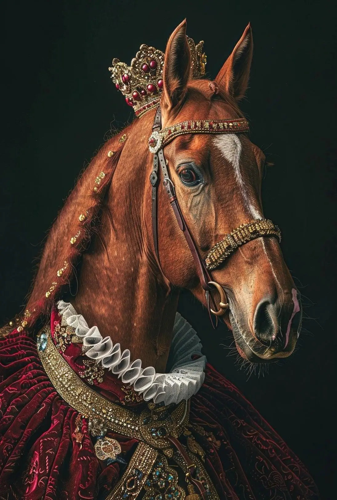 Regal Horse in Noble Attire Animal Poster PosterGoat