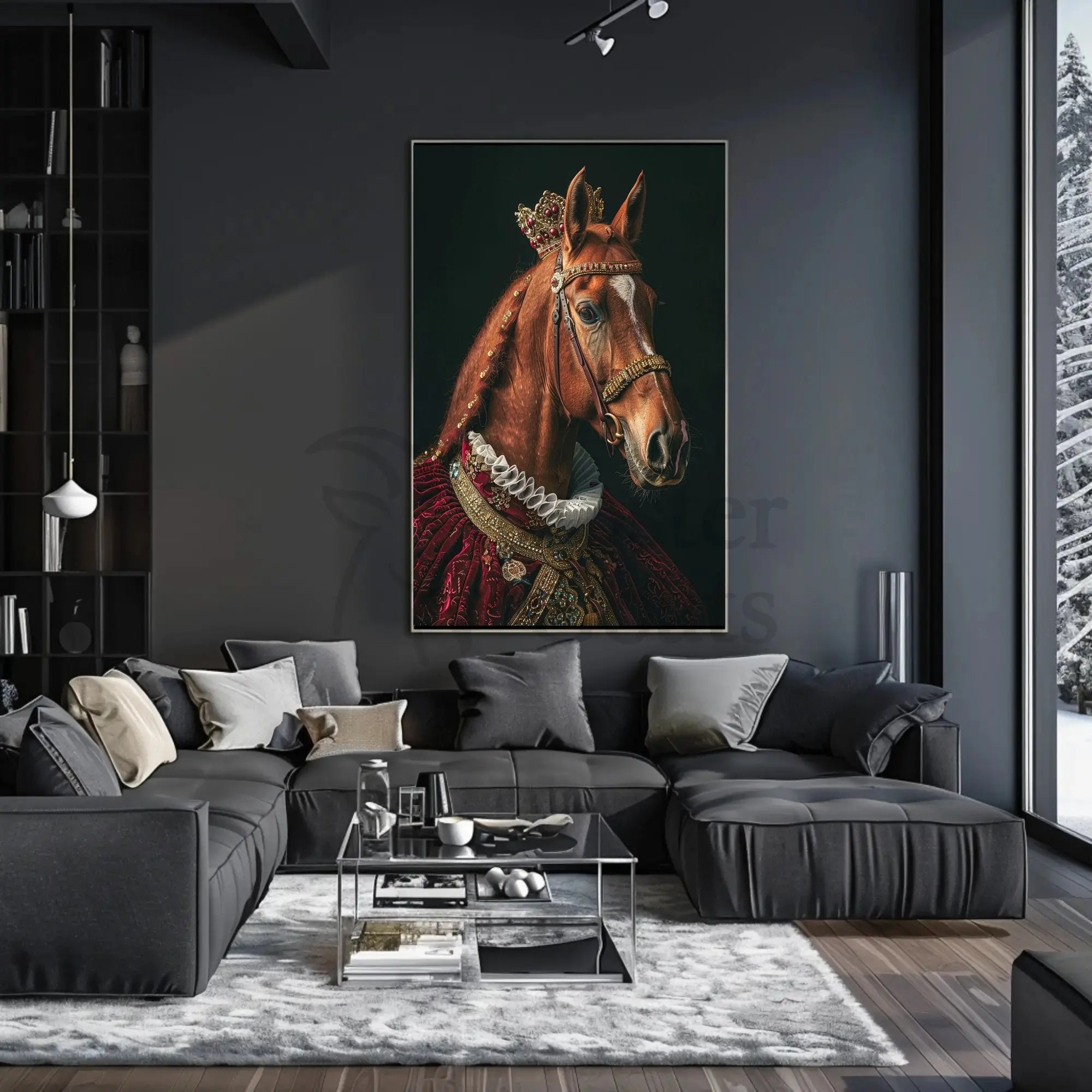 Regal Horse in Noble Attire Animal Poster PosterGoat