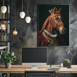 Regal Horse in Noble Attire Animal Poster PosterGoat