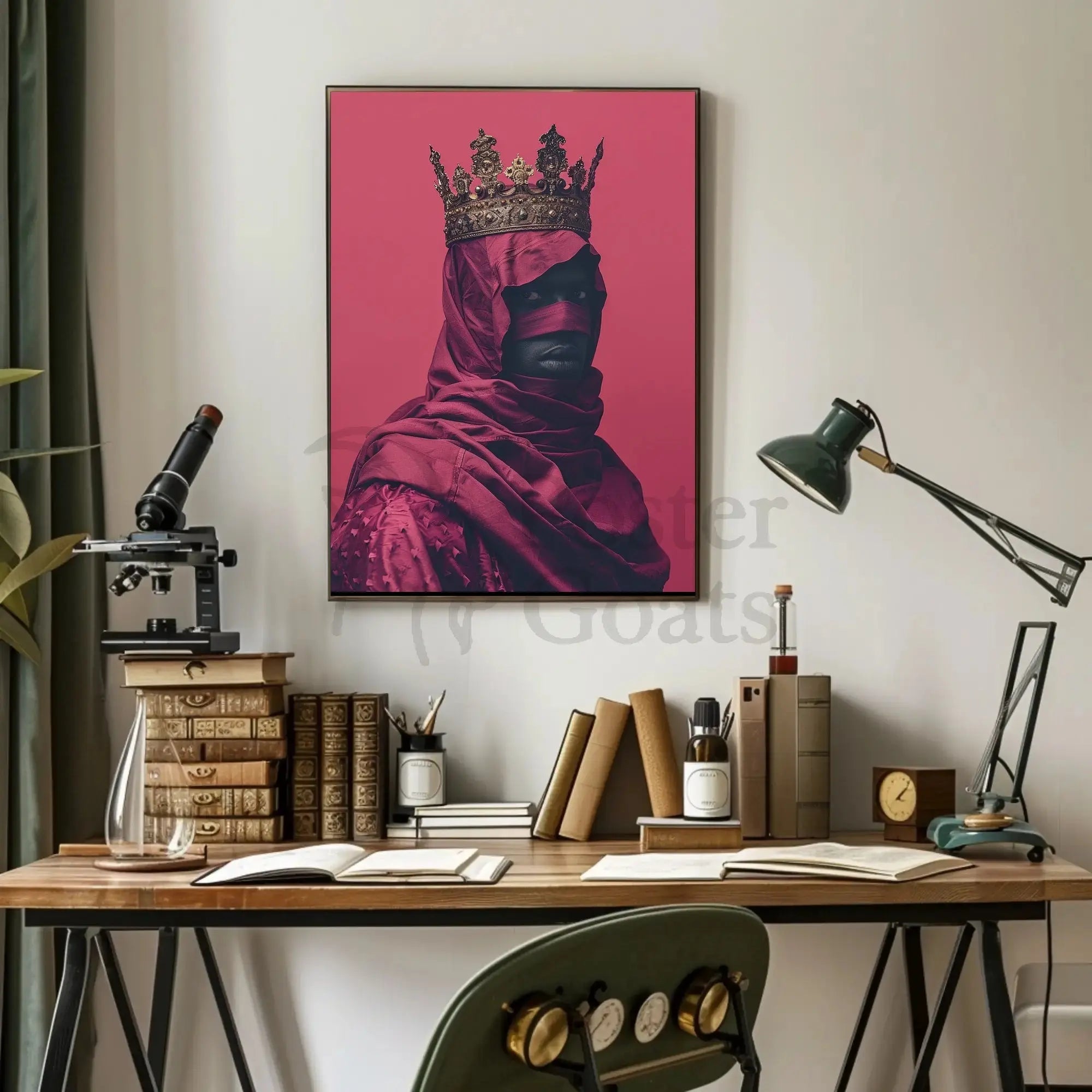 Regal Mystery Unveiled: Intricate Crown Heritage Poster PosterGoat
