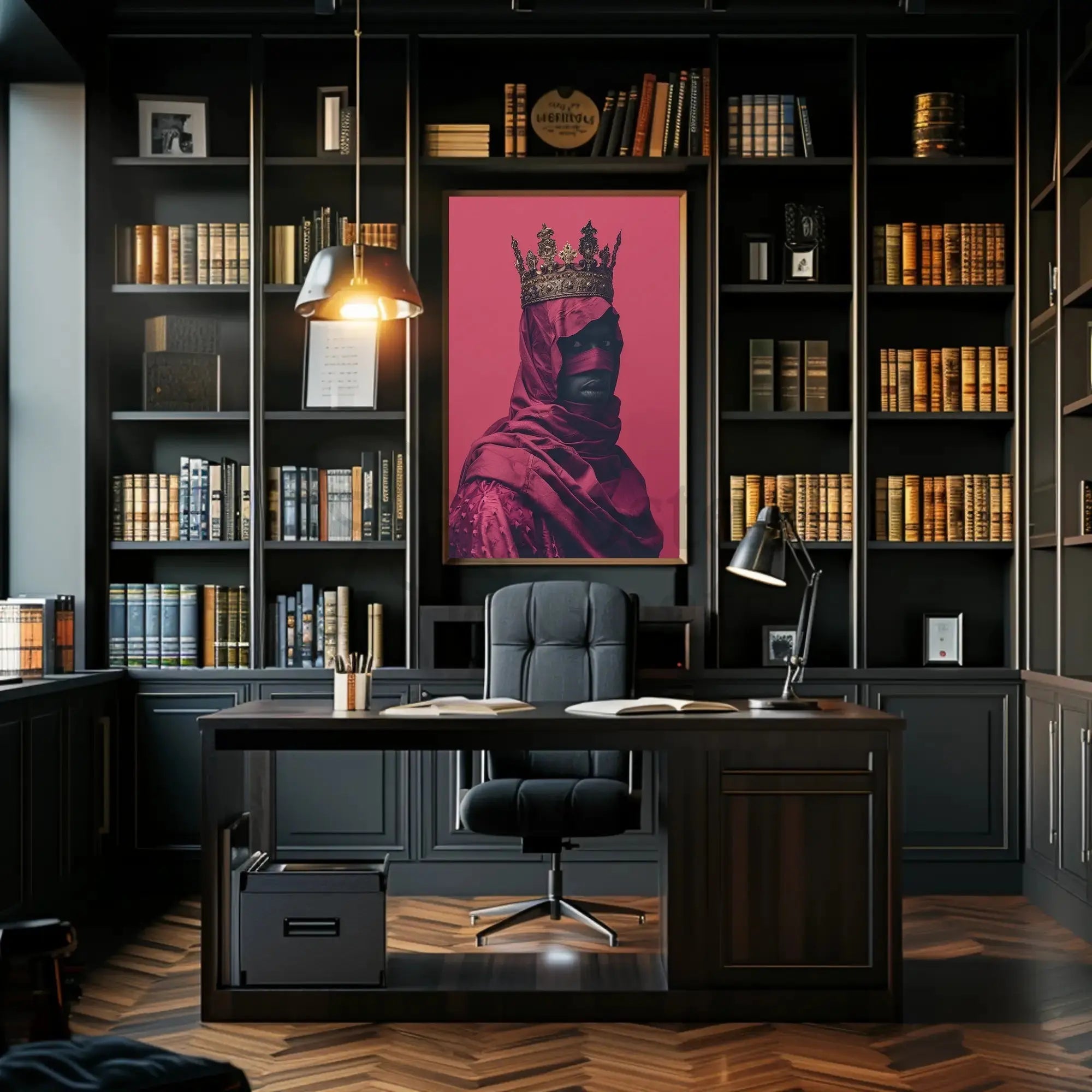 Regal Mystery Unveiled: Intricate Crown Heritage Poster PosterGoat