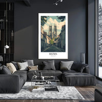 Reims Cathedral Vintage Poster PosterGoat