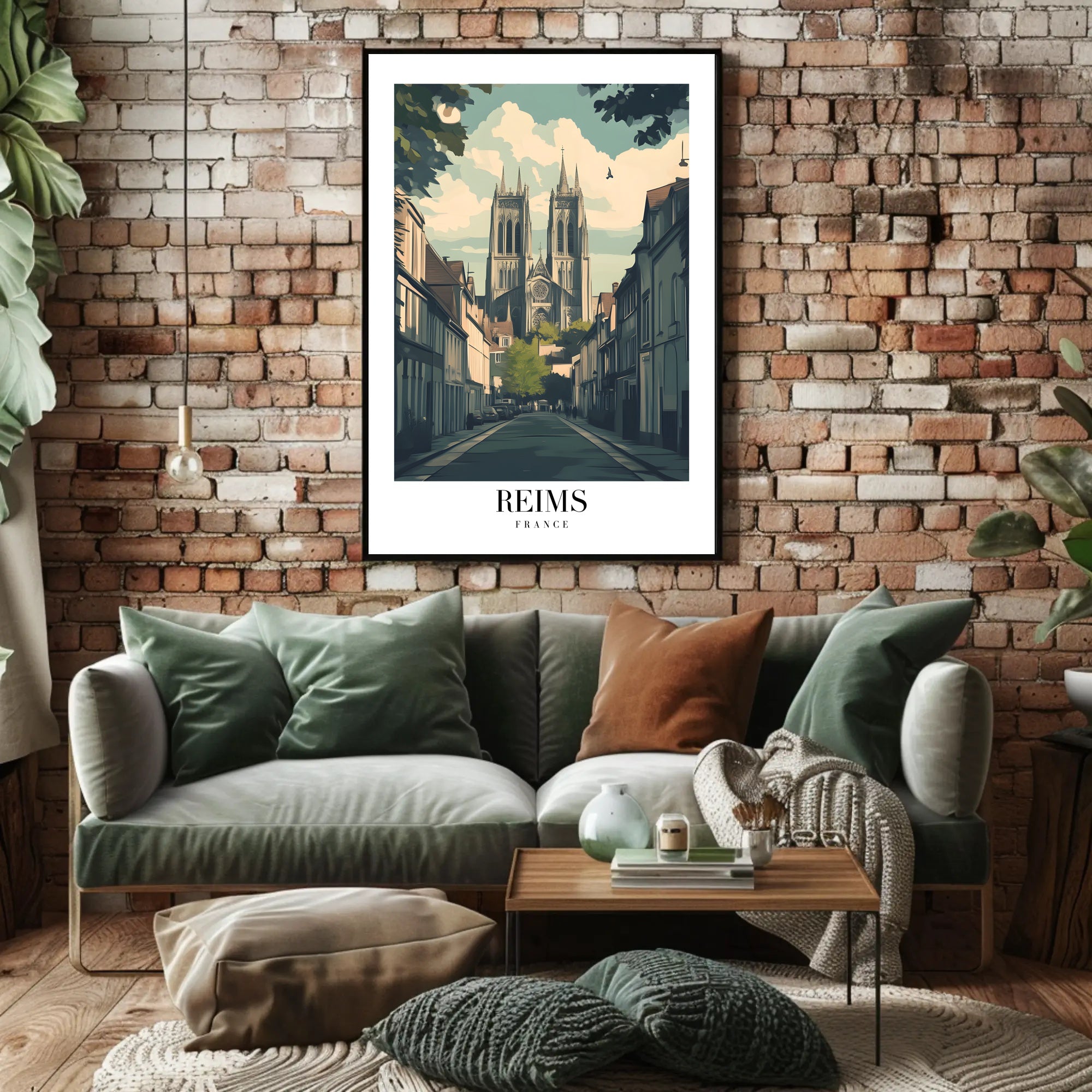 Reims Cathedral Vintage Poster PosterGoat