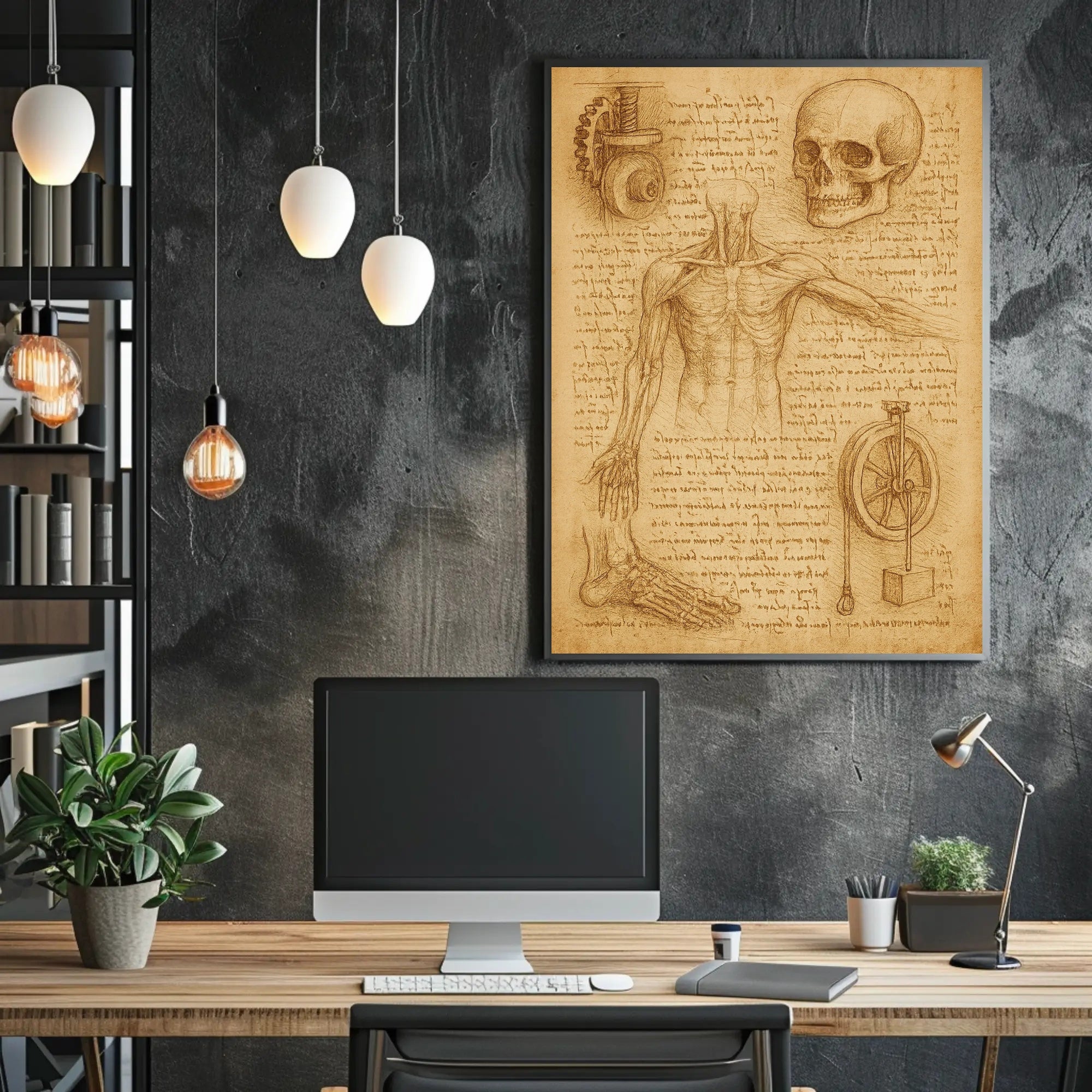 Renaissance Era Anatomy and Mechanics Educational or Infographic Poster PosterGoat