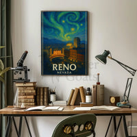 Reno Nightlife Inspired Artistic Travel Poster PosterGoat