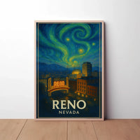 Reno Nightlife Inspired Artistic Travel Poster PosterGoat