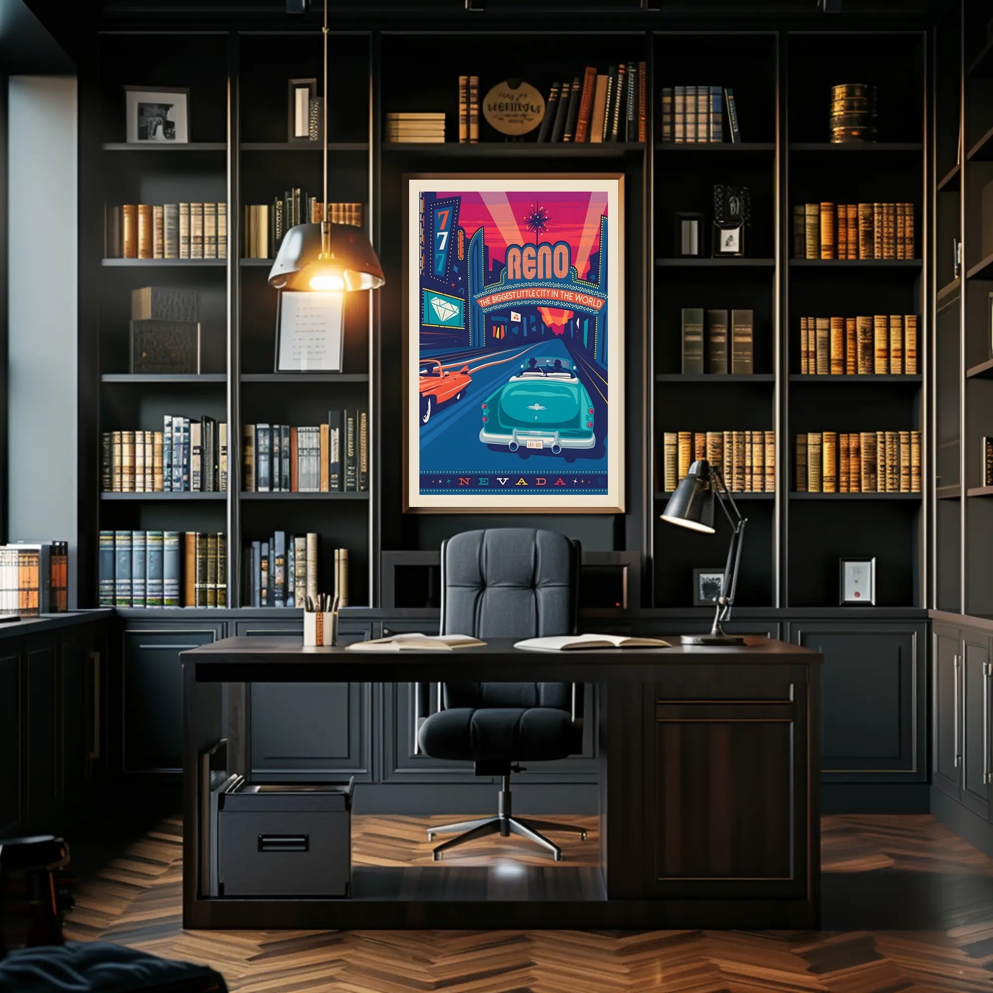 Reno Retro Casino Vibes Travel Poster PosterGoat