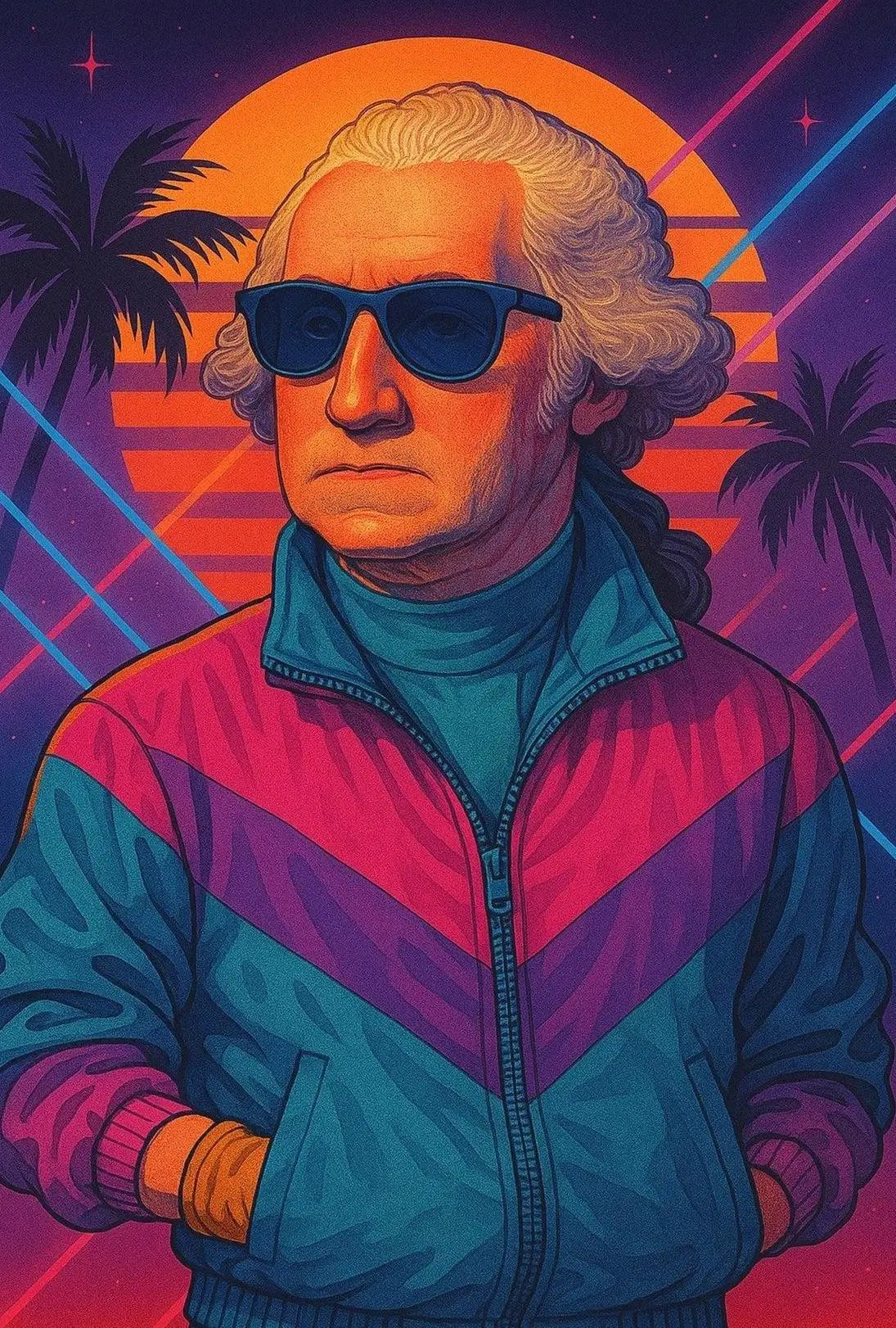 Retro 1980s Historical Figure Pop Culture Poster PosterGoat
