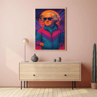 Retro 1980s Historical Figure Pop Culture Poster PosterGoat