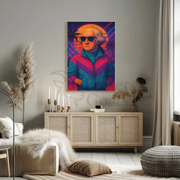 Retro 1980s Historical Figure Pop Culture Poster PosterGoat
