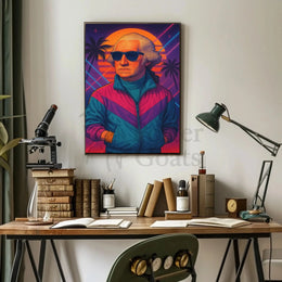 Retro 1980s Historical Figure Pop Culture Poster PosterGoat