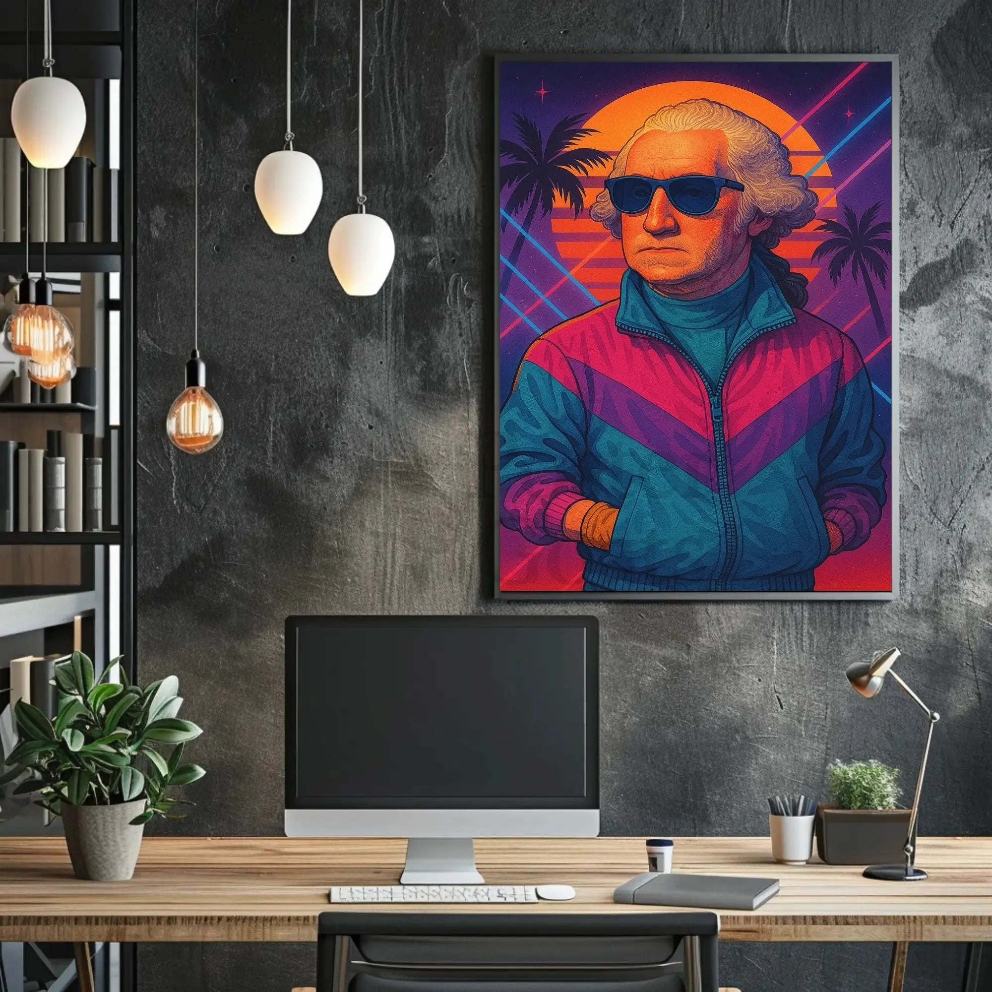 Retro 1980s Historical Figure Pop Culture Poster PosterGoat